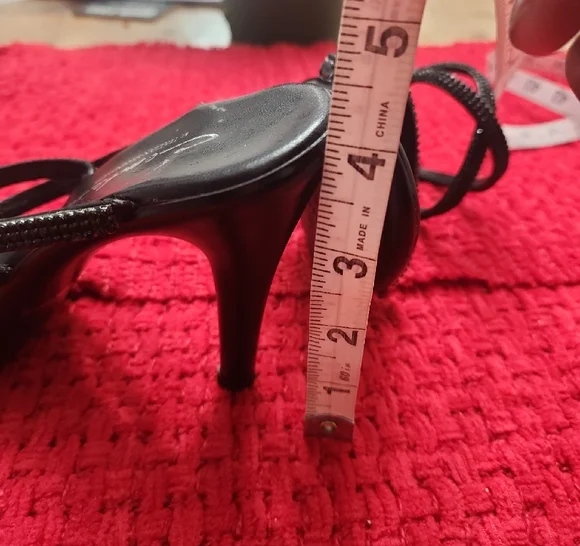 Comtesa rhinestones Elegant Black Mules with Moderate Heel 6M - Picture 11 of 12